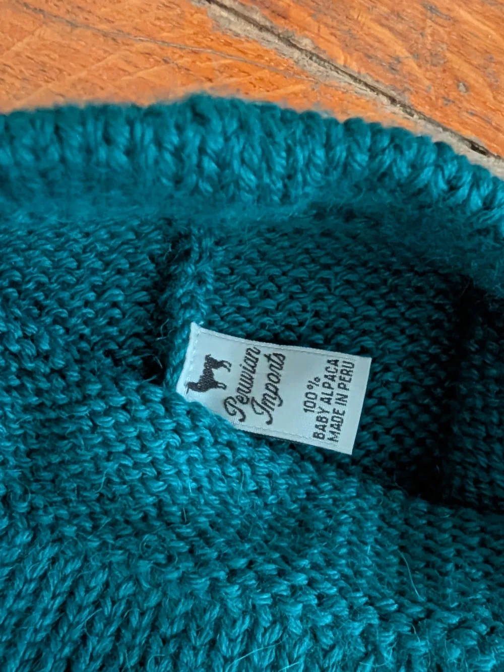 Genuine Alpaca Wool Knit Scarf and Beanie Set - Teal